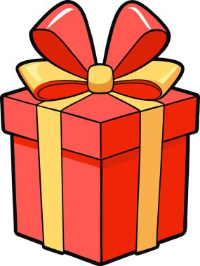 Kırmızı kurdele hediye törenini süslüyor. Şeffaf arka plan. Yapay zeka üretildi. Vektör simgesi