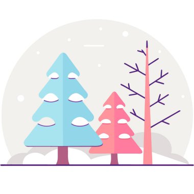 Sakin, karla kaplı, yemyeşil bir arka plan. Yapay zeka üretildi. Vektör simgesi