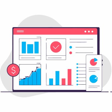 SaaS Fatura Yazılımında İşletme Verimliliği için Otomatik Faturalama ve Ödeme İzleme. Yapay zeka üretildi. Vektör simgesi