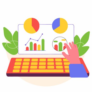 Tuşların üzerinde parlayan holografik grafikler ve veri göstergeleri olan bir klavyeyi kapat. Yapay zeka üretildi. Vektör simgesi