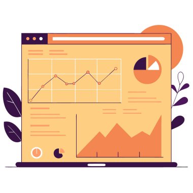 Netlik için fotokopi uzayı ile düzenlenmiş Temiz Grafikler ve Ölçüler Düzenlendi. Yapay zeka üretildi. Vektör simgesi