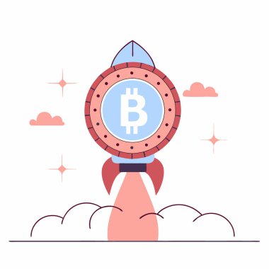 Bitcoin parasının fiziksel temsili dijital para birimini ve modern finansal yeniliği sembolize ediyor. Yapay zeka üretildi. Vektör simgesi