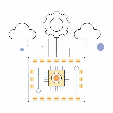 Dijital para birimlerinin arkasındaki teknolojiyi temsil eden bir bilgisayar ana kartının detaylı bir görüntüsü. Yapay zeka üretildi. Vektör simgesi