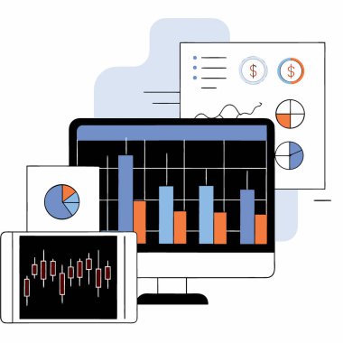 Kapsamlı engelleme zinciri finans piyasası sezgileri için Fibonacci uçuculuk önleme görsellemesini denetledi. Yapay zeka üretildi. Vektör simgesi