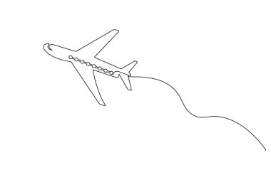 Ticari yolcu uçağının basit taslak çizimi