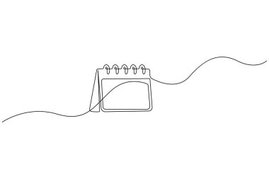 Soyut sarma çizgisi tek satır sanatı olan masa takvimi