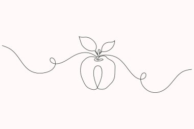 Apple, beyaz üzerine izole edilmiş minimalist taslak tarzında bir çizgi çizmeye devam ediyor