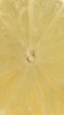 Süper Yavaş Çekim Macro Limon İçi Altın Köpüklü Su Detaylı Posta ve Yavaş Doku