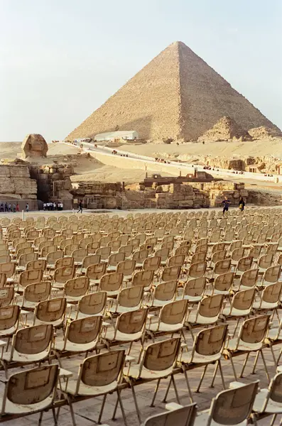 Grote Sfinx Van Gizeh Piramide Van Giza Egypte Fotografie Film — Stockfoto