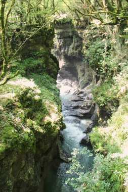 Martvili Kanyonu, dağlardaki doğa nehri, Georgia Sakartvelo