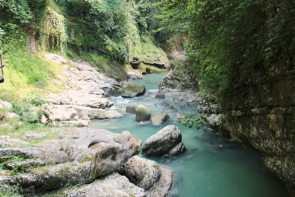 Cañón Martvili Río Naturaleza Las Montañas Georgia Sakartvelo —  Fotos de Stock