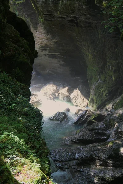 Martvili Canyon Přírodní Řeka Horách Georgia Sakartvelo — Stock fotografie