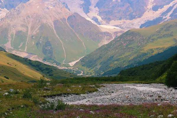 Kafkas Dağları Gürcistan Dağları Svaneti Dağları Nguri Nehri — Stok fotoğraf