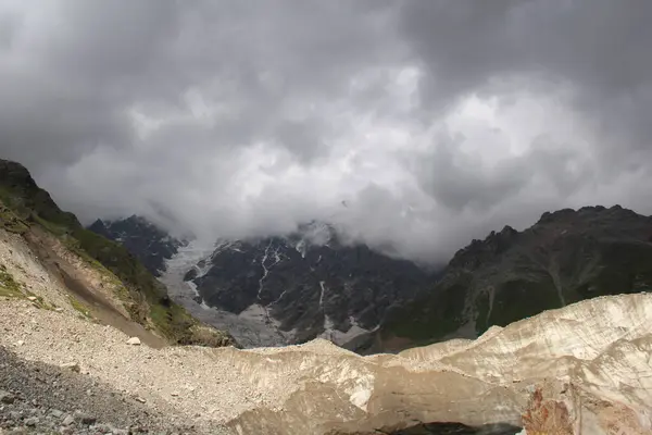 Ledovec Shkhara Kavkaz Gruzínské Hory Svaneti — Stock fotografie