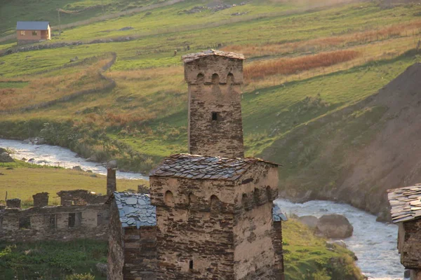 Caucasus Mountains Georgian Ushguli Architecture Svan Towers — Stock Photo, Image