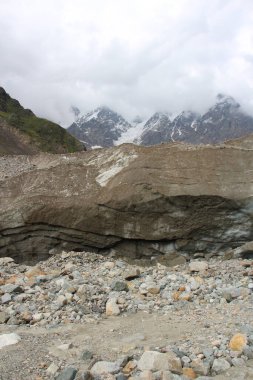 Buzul dokusu, buzdağı yüzeyi, kirli buz örtüsü, küresel ısınma
