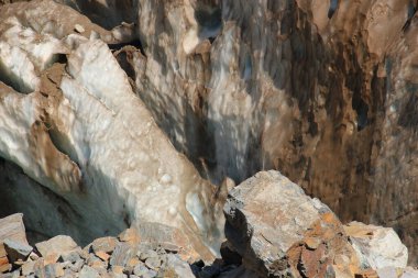 Soyut şablon, donmuş buzul dokusu, buzdağı yüzeyi, kirli buz arkaplanı. 