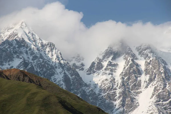 Gruzínské Hory Zasněžené Hory Svaneti Ledovec Shkhara — Stock fotografie