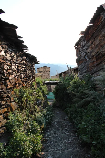 格鲁吉亚Ushguli建筑 村里的Svan塔 — 图库照片