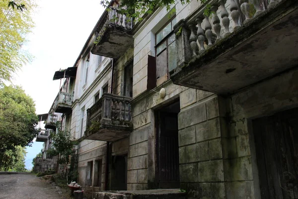 Old Village House Abandoned Building Balconies — Stock Photo, Image