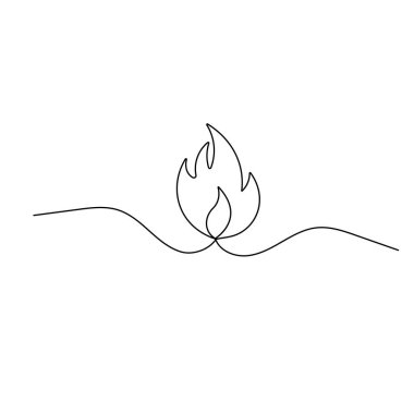 Bon Fire sürekli bir çizgi çizerek vektör çizimi