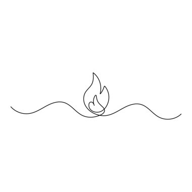 Bon Fire sürekli bir çizgi çizerek vektör çizimi