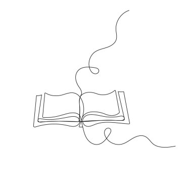 Defter sürekli bir satır ana hatlı vektör çizimi