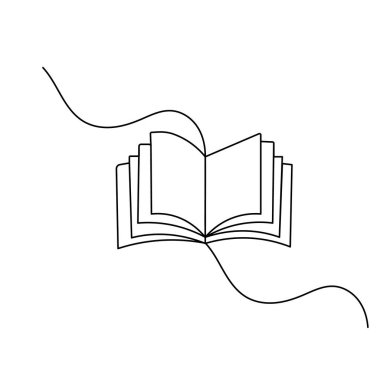 Defter sürekli bir satır ana hatlı vektör çizimi