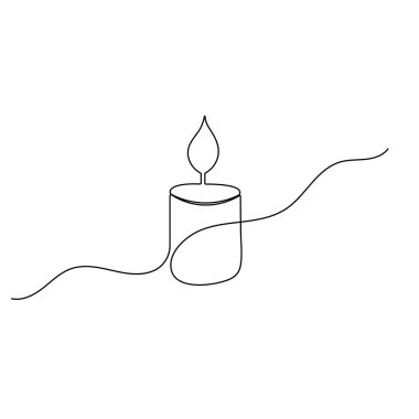 Mum simgesi sürekli bir satır ana hatlı vektör çizimi