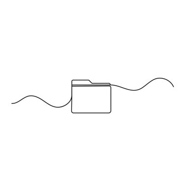 Dosya dizini, sürekli tek satır çizimi, minimalist ana hatlı vektör çizimi 