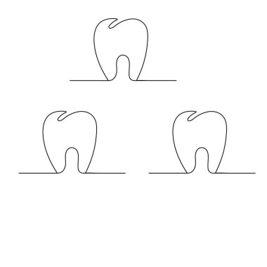 Diş minimalist tıbbi vektör çizimi çizen bir çizgi