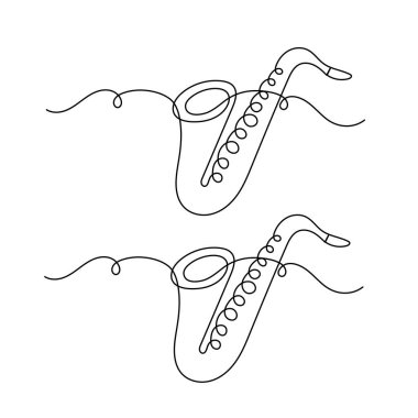 Trombon çizgisi minimalist çizim vektör çizimi