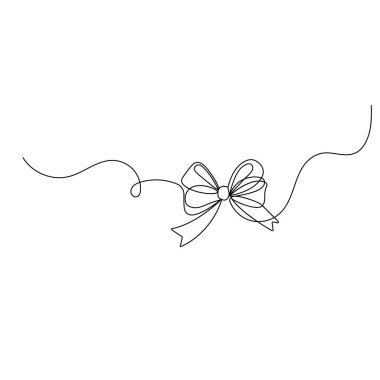 Kurdele farkındalık simgesi, özet vektör illüstrasyonunun sürekli tek satırlı çizimi