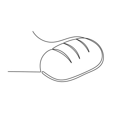 Uzun somun ekmek ikonu sürekli bir çizgi çizer.