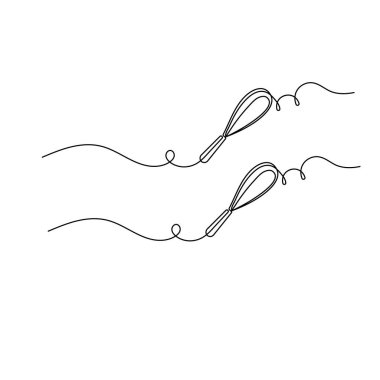 Mutfak çırpışı beyaz arkaplanda sürekli tek satır çizimi