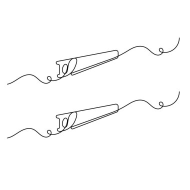 Metal kesmek için profesyonel demir testeresi çizimi.