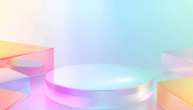 Yumuşak buzlu efektli şeffaf bir cam morfizm arka planı