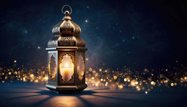 Karanlık arka planda lüks Ramazan Gecesi Aydınlanması