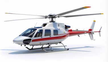 Tıbbi kurtarma helikopteri beyaz arka planda izole edildi