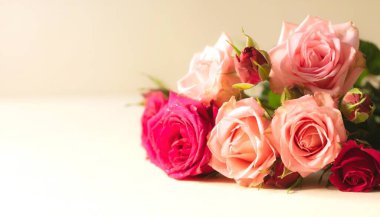 Sağda Romantik Güller ve Solda Metin Boşluğu