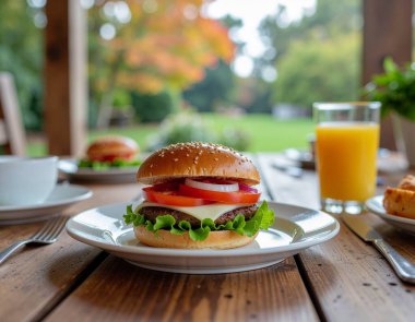 Çiftlik Evi Masası Ayarlı Kahvaltı Burgeri