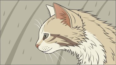 Bu eşsiz dijital sanat eserinde çarpıcı yeşil gözleri olan güzel bir bej kedi var. Tarzlı portre, kedilerin ince gri bir arkaplan karşısında kürk ve zarif bir profil çizdiğini vurguluyor..