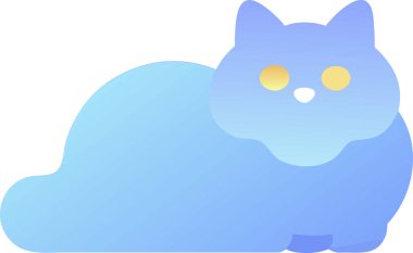 Altın gözlü sevimli mavi bir kedinin büyüleyici minimalist bir illüstrasyonunu keşfedin. Bu stilize düz tasarım sanat eserleri, herhangi bir projeye bir parça dingin güzellik katmak için mükemmel, gevşek kabarık bir kediyi içerir..