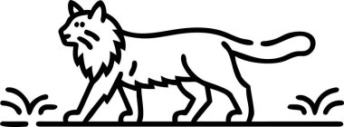 Bu görkemli vahşi kedinin stilize edilmiş siyah beyaz çiziminin yer aldığı bir vaşağın kısa ve betimleyici bir sanat çizimi. Doğal çimen elementleriyle basit bir vaşak tasarımı, ortamında bir vaşak tasarımı. Antik fol 'den esinlenilmiş grafik tasviri
