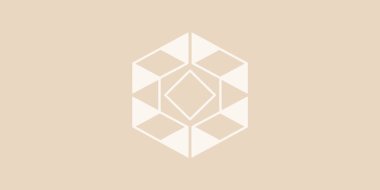 elegant and minimalist geometric logo featuring a layered hexagon design in soft beige and cream tones. this modern abstract icon is perfect for professional branding and sophisticated corporate identities with a neutral aesthetic.