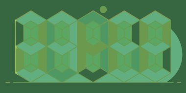 Kusursuz soyut geometrik desen, zarif altın çizgileri olan yeşil tonlarda yuva yapmış izometrik küpleri içeriyor. Bu sanat deco yaratıcı projeler için modern ve sofistike bir arkaplan oluşturmak için birbirine kenetlenmiş şekiller kullanır..