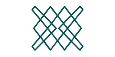 Birbirine kenetlenmiş kareler ve çapraz çizgiler içeren karmaşık bir deniz mavisi geometrik kafes deseni. Bu minimalist soyut şebeke tasarımı modern arka plan ve tekstil için mükemmeldir..