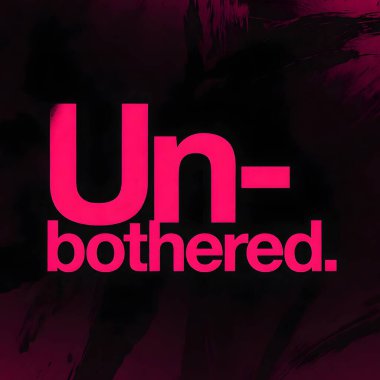 Çarpıcı bir grafik tasarımı. İçinde kalın pembe harflerle 