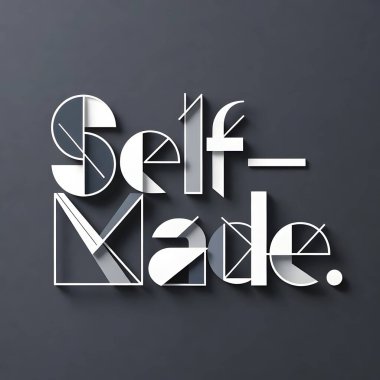 Görsel olarak çarpıcı bir 3D tipografi tasarımı. Minimalist, geometrik bir tarzda kendi kendini yetiştirmiş. Bu modern harf, başarıyı ve hırsı kutlamak için temiz kablolar ve sağlam formlar içeriyor..