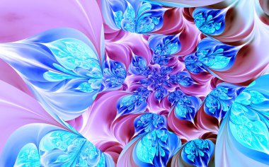 Soyut fraktal desenler ve şekiller. Sonsuz evren. Gizemli psikedelik rahatlama kalıbı. Dinamik akışkan doğal formlar. Kutsal geometri. Mistik sarmallar. 3 Boyutlu Hazırlama.